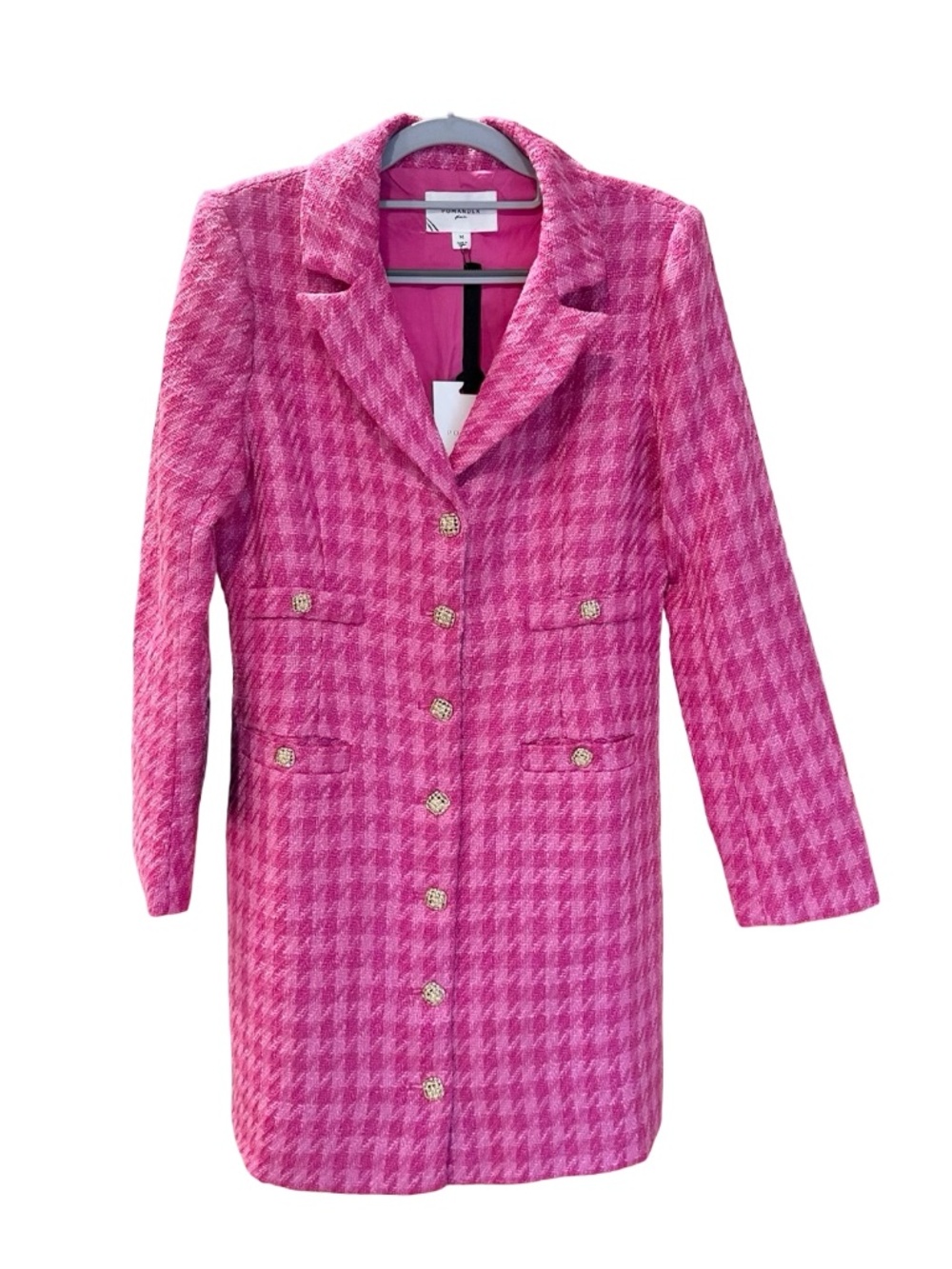 NWT Tuckernuck Pomander Place Pink Tweed Stacie Mini Dress Med